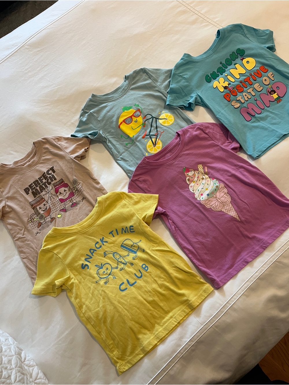 Bundle of Kids Graphic Tees - Playful Short Sleeve Tops - Size 3/4T